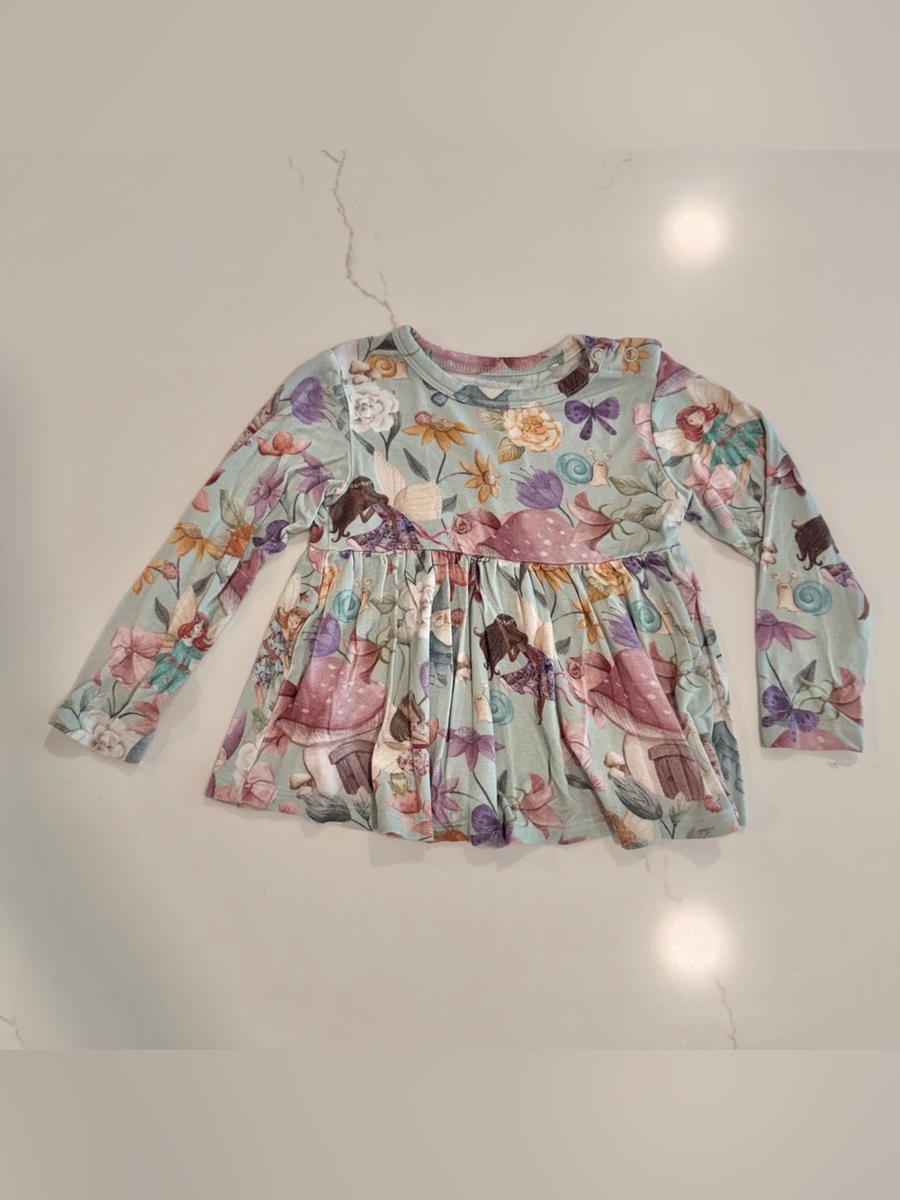 Posh Peanut Fairy Peplum Long-Sleeve Top